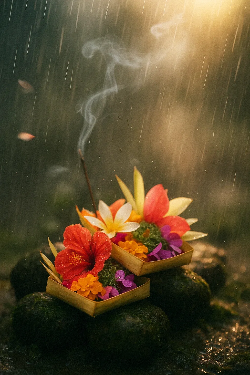 A Balinese canang offering
