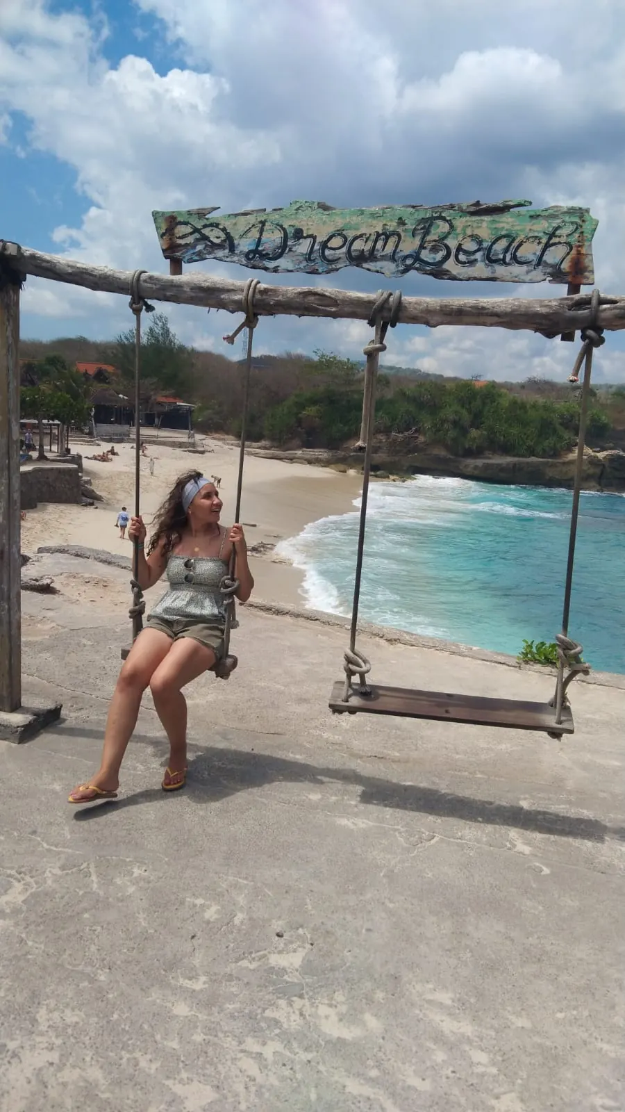 Balivana guest enjoying a swing at Dream Beach, Nusa Lembongan, Bali